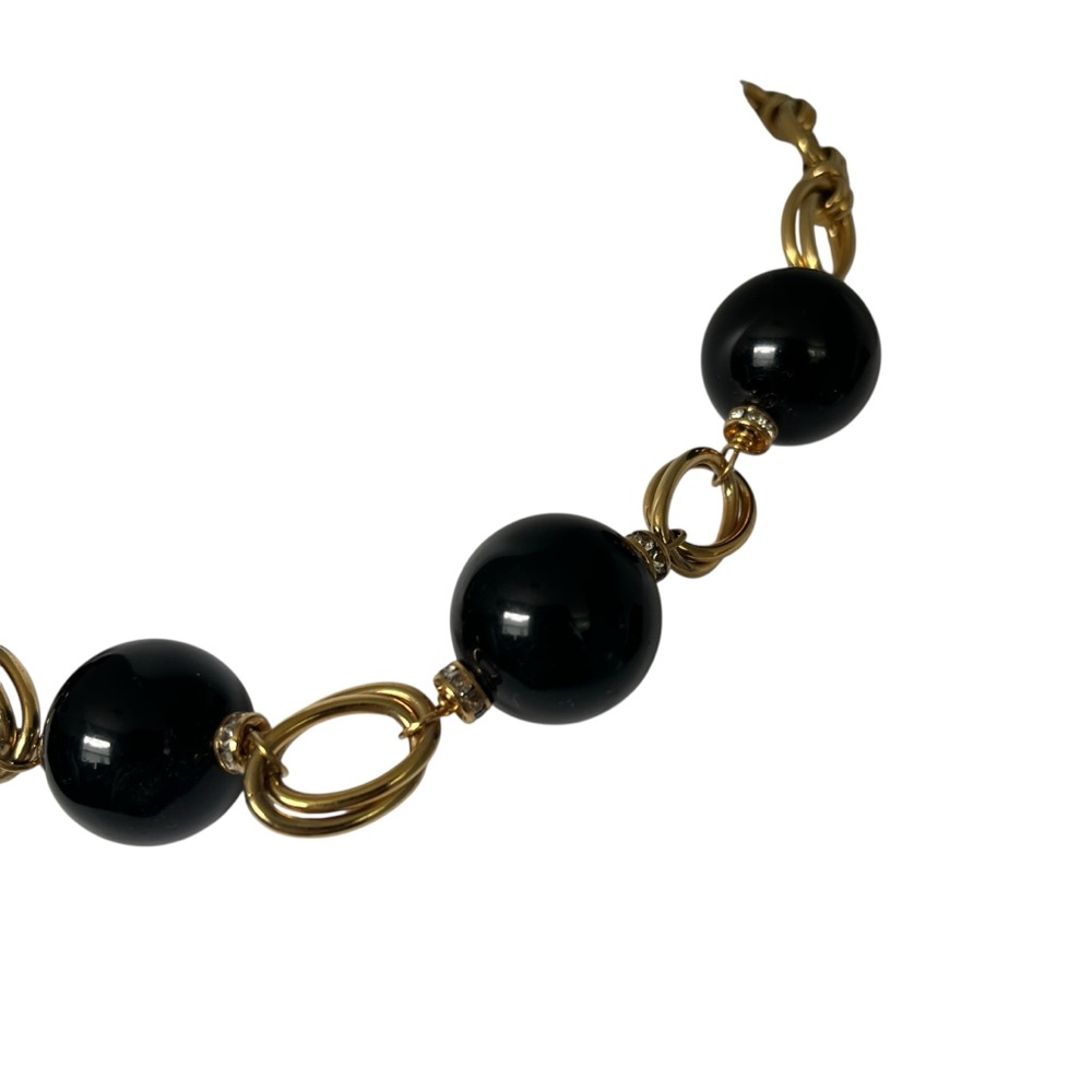 Kate Spade New York Black Bauble Bubble Statement Collar Necklace Rhinestone - Picture 4 of 8